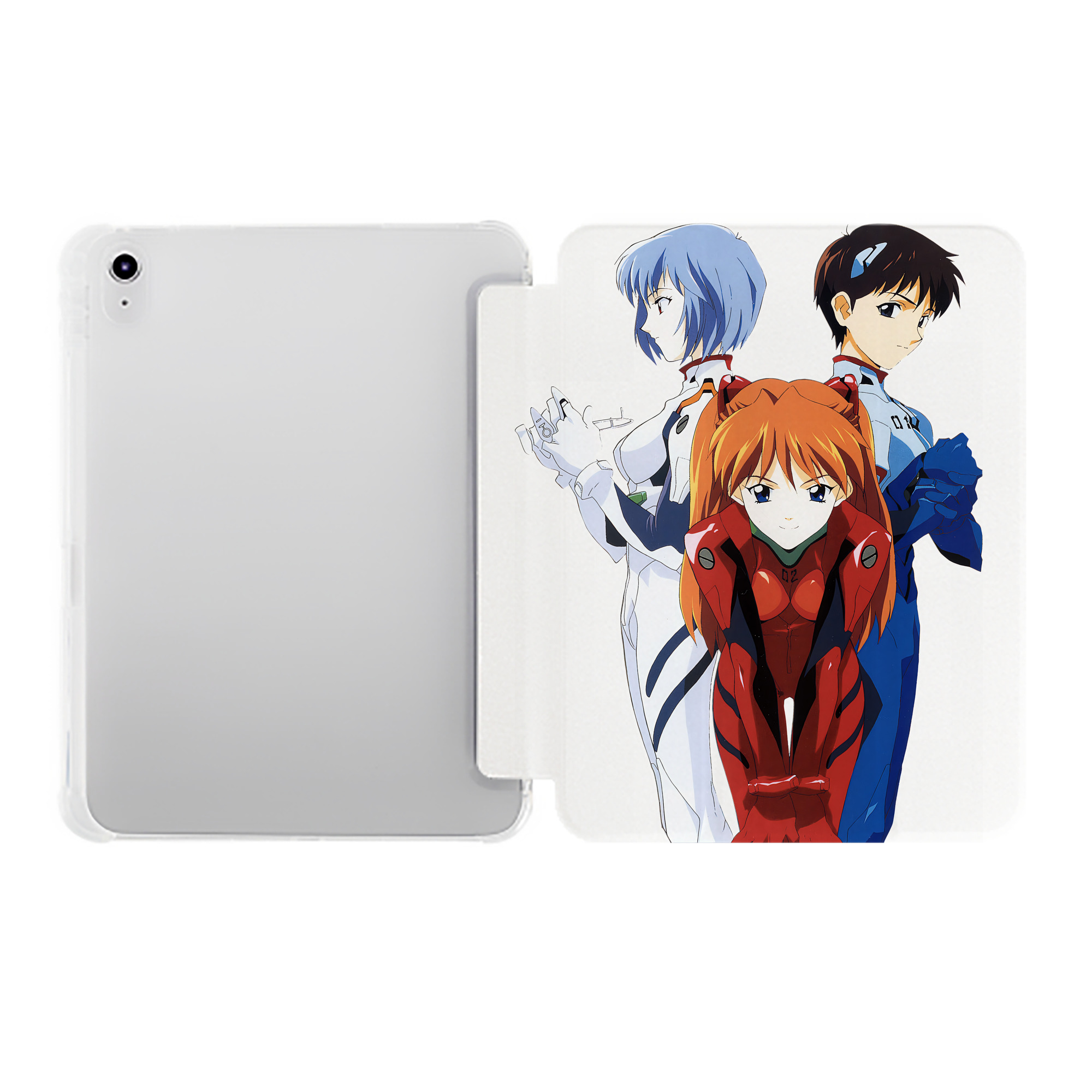 （画像用） EVA 新世紀エヴァンゲリオン IPad ケース ペン収納付き 三つ折りスタンド PUレザー×シリコン 対応機種9.5/10.5/10.9インチ